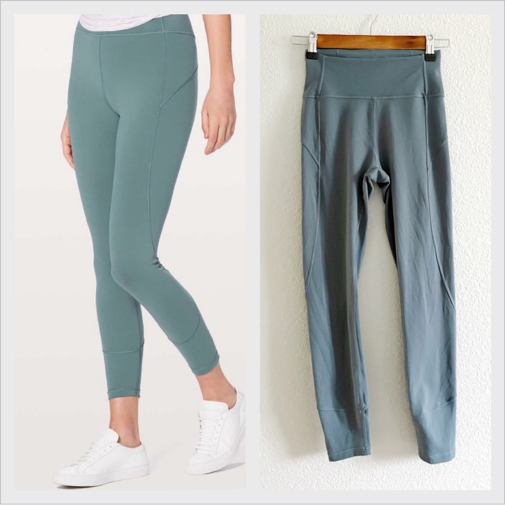 Lululemon In Movement 7/8 Tight Everlux 25" Mystic Green Size 4